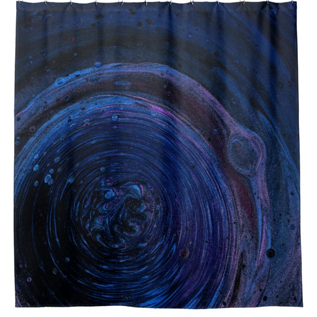 Purple and maroon abstract painting shower curtain (Front)