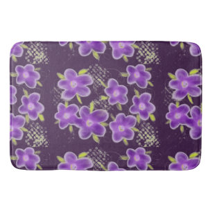 Purple And Mauve Floral Bath Mat