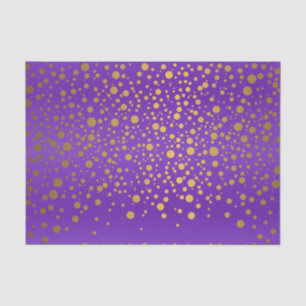 Purple and Metallic Gold Confetti Tissue Paper