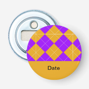 Purple and Orange Argyle Bottle Opener