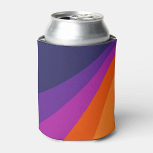 Purple and orange diagonal retro stripes can cooler