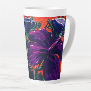 Purple and Orange Fall Floral Cup