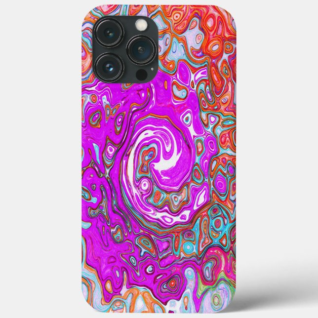 Purple and Orange Groovy Abstract Retro Swirl Case-Mate iPhone Case (Back)