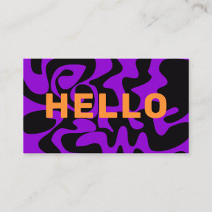 Purple And Orange Hello Business Card
