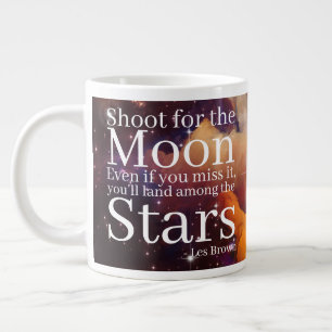 Purple and Orange Nebula with Inspirational Quote Large Coffee Mug