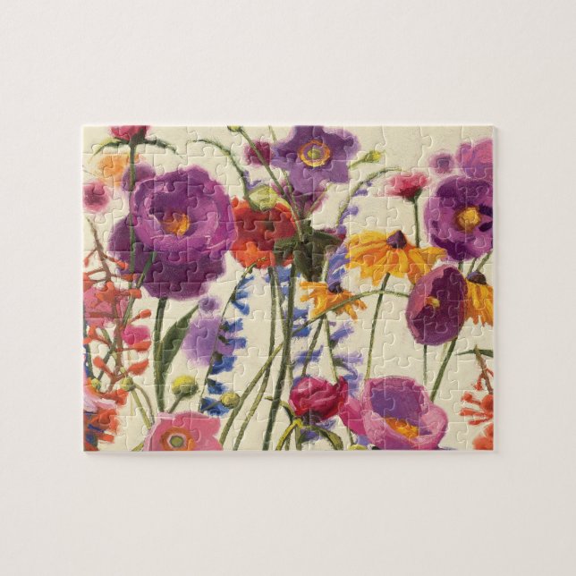 Purple and Orange Poppy Melody Jigsaw Puzzle (Horizontal)