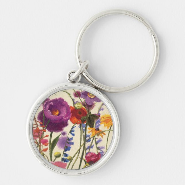 Purple and Orange Poppy Melody Key Ring (Front)