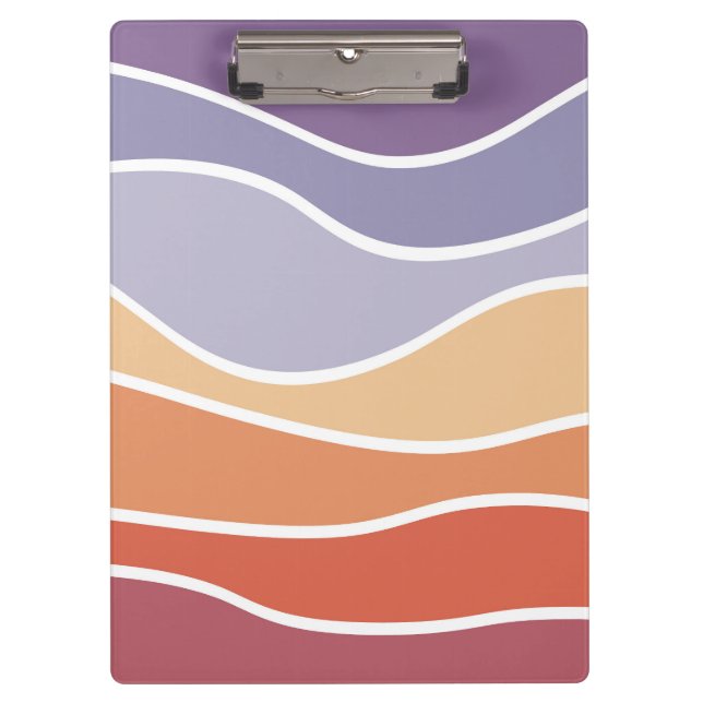 Purple and orange retro style waves clipboard (Front)