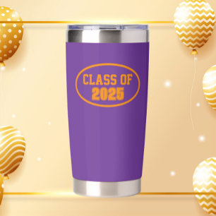Purple and Orange School Colours Class Year Insulated Tumbler