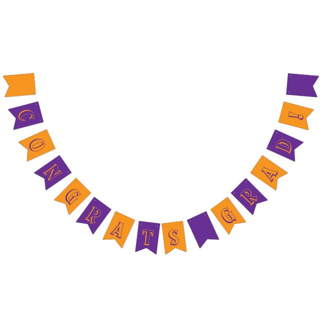 Purple and Orange School Colours Graduation Bunting (All)