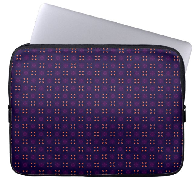 Purple and Orange School Spirit Sports Team Laptop Sleeve (Front)