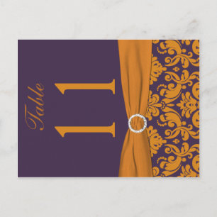 Purple and Orange Table Number Postcard