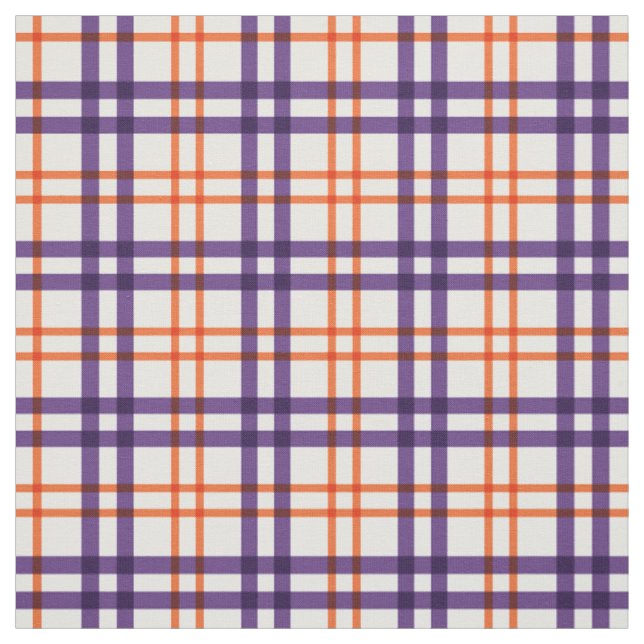 Purple and Orange Tartan Fabric (Swatch)
