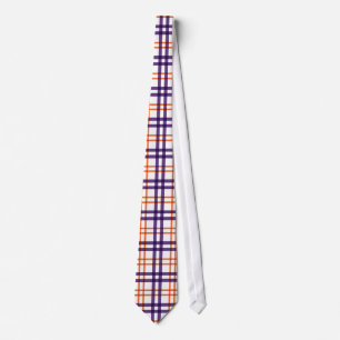 Purple and Orange Tartan Tie