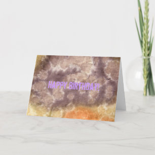 Purple and Orange Tie Dye, Happy Birthday! Card