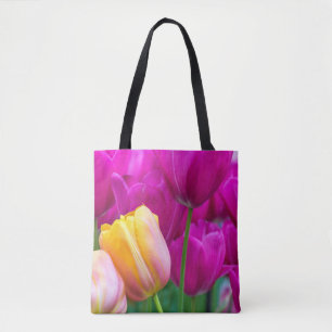 Purple and orange tulips Tote Bag