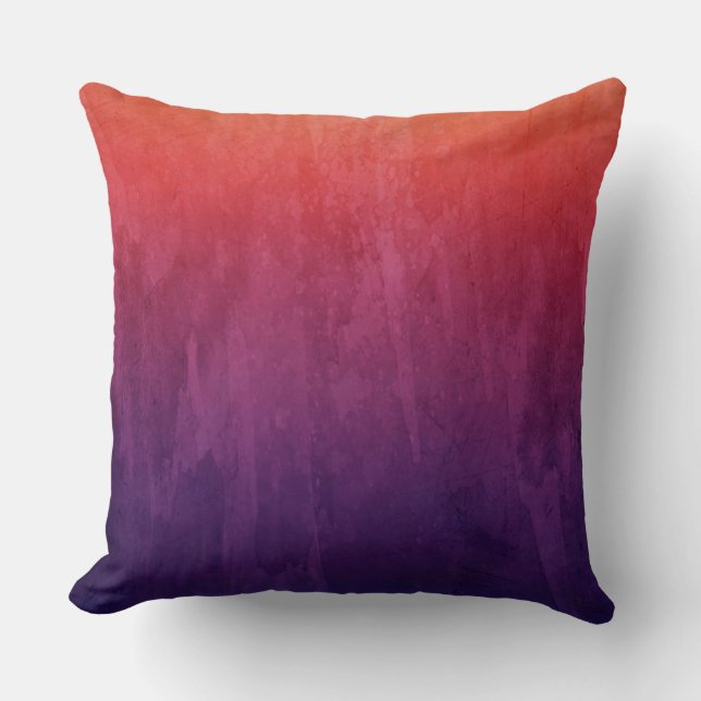 Purple and Orange Water Colour Expolsion Cushion (Front)