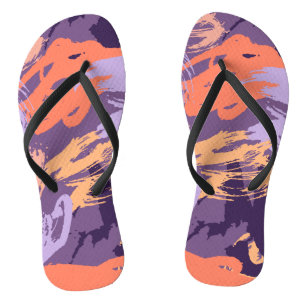 Purple and Peach Abstract Jandals