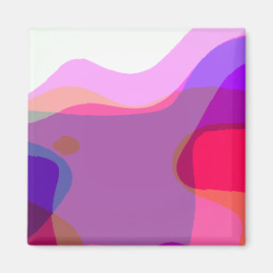 Purple And Pink Abstract Art 109 Magnet