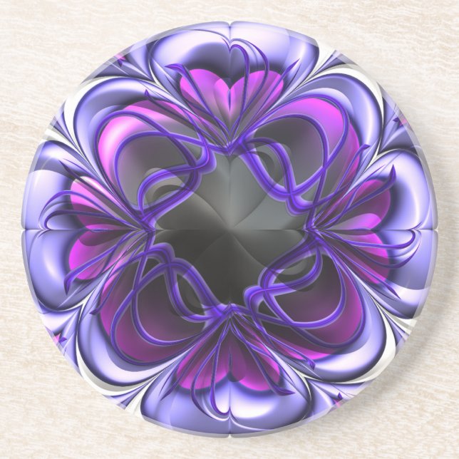Purple and Pink Abstract Coaster (Front)