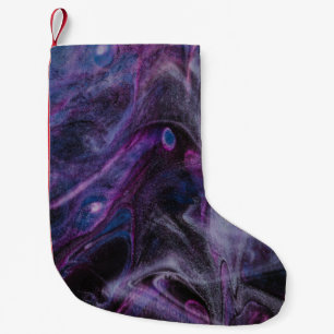Purple and pink abstract painting small christmas stocking