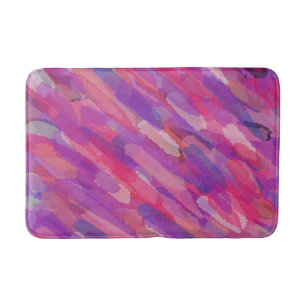 Purple and Pink Abstract Pattern Bath Mat