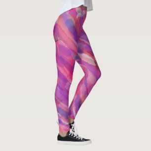 Purple and Pink Abstract Pattern Leggings