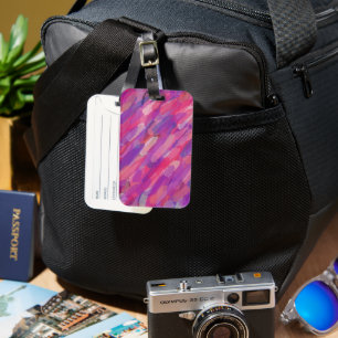 Purple and Pink Abstract Pattern Luggage Tag
