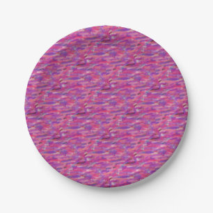 Purple and Pink Abstract Pattern Paper Plate