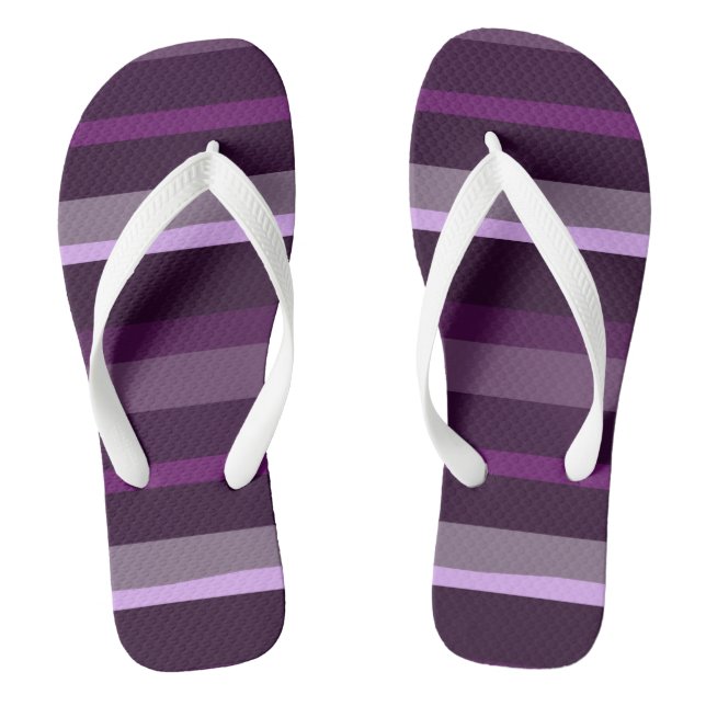 Purple and Pink Abstract Stripes Jandals (Footbed)