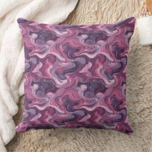 Purple and pink abstract waves cushion