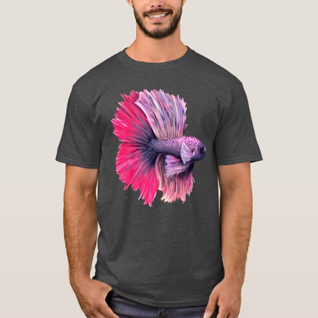 Purple and Pink Betta Fish T-Shirt (Front)