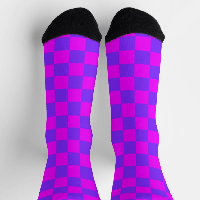 Purple and pink blocks socks (Top)