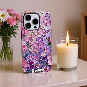 Purple and Pink Bloom Abstraction iPhone 16 Pro Case