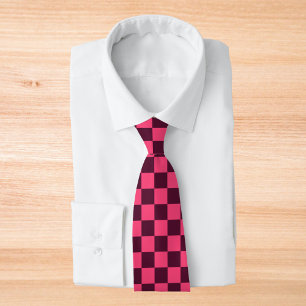 Purple and Pink Checkerboard Tie
