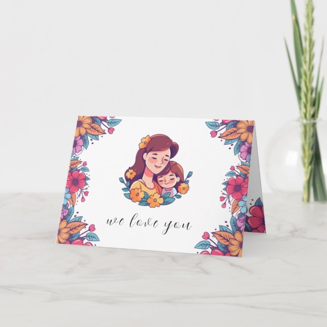 purple and pink colourful Happy Mother's Day Card (Front)