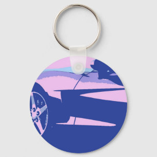 Purple and Pink Corvette Key Ring
