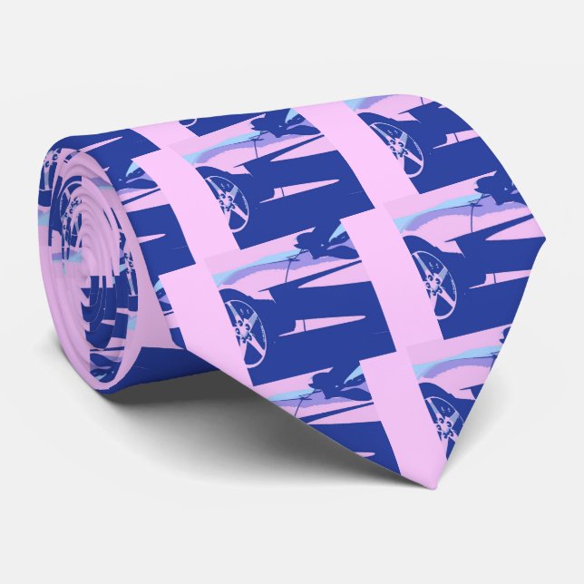 Purple and Pink Corvette Tie (Rolled)