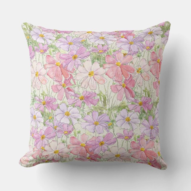 purple and pink cosmos flower  Mother's Day pillow (Front)