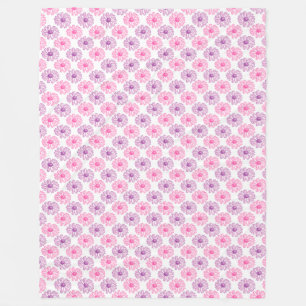 Purple and Pink Daisies Pattern Fleece Blanket
