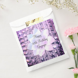 Purple and Pink Elegant Beaded Birthday Favour Bag