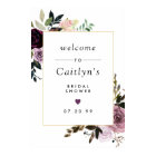 Purple and Pink Floral Bridal Shower Welcome Sign