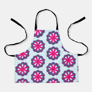 Purple and pink floral shapes illustration apron
