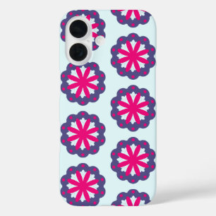 Purple and pink floral shapes illustration  iPhone 16 case