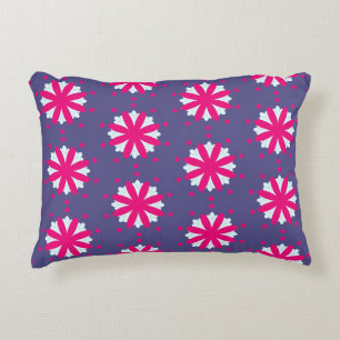 Purple and pink floral shapes illustration decorative cushion