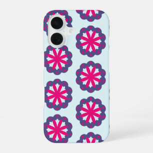Purple and pink floral shapes illustration iPhone 16 case