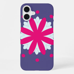 Purple and pink floral shapes illustration  iPhone 16 plus case
