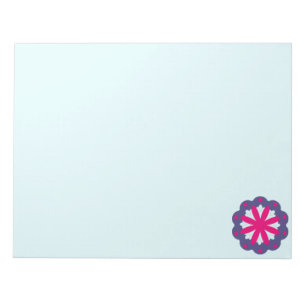 Purple and pink floral shapes illustration notepad