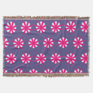 Purple and pink floral shapes illustration throw blanket