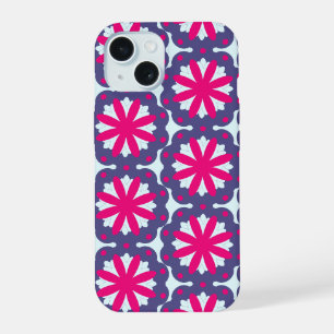 Purple and Pink Floral Shapes iPhone 15 Case